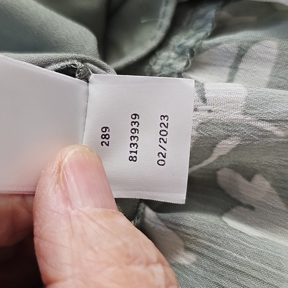 1. State Womens Strapless Dress. Grean and Cream . Large - Picture 9 of 9